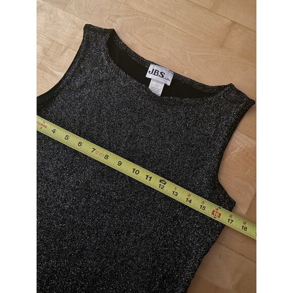 VTG JBS metallic Knit Silver Black Sleeveless Y2k Tank M - Picture 4 of 4